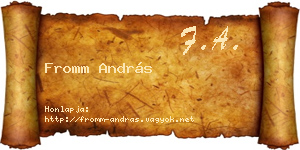 Fromm András névjegykártya