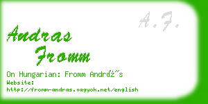 andras fromm business card